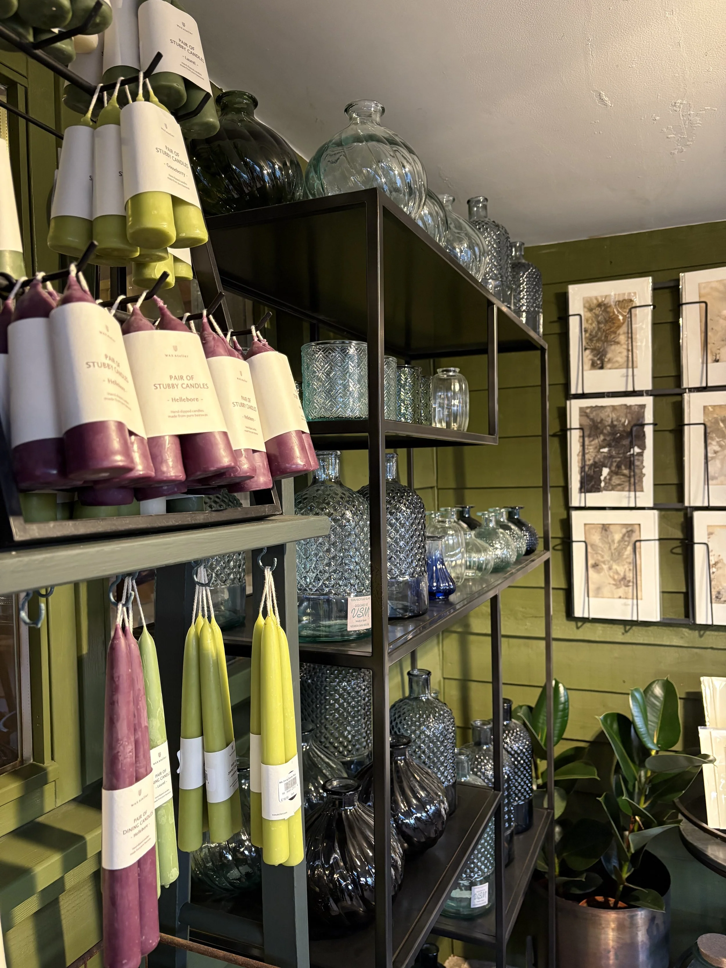 Giftware, colourful candles and sustainable vases