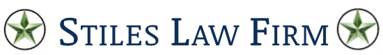 Logo for Stiles Law Firm with green star icons on each side