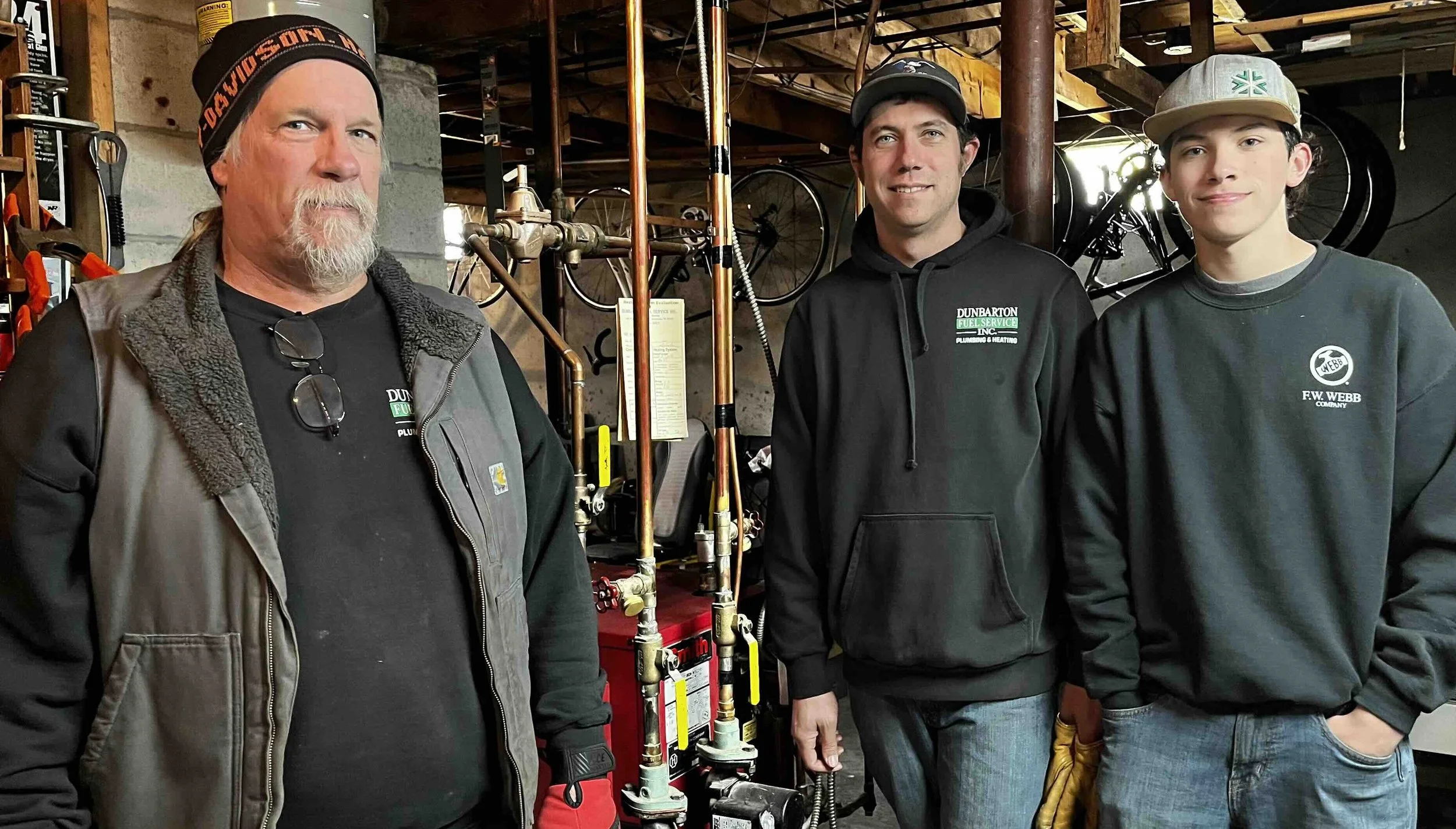 Dunbarton Fuel Service's team of technicians -- JR Swindlehurst, Keith St Pierre and Jacob St Pierre.