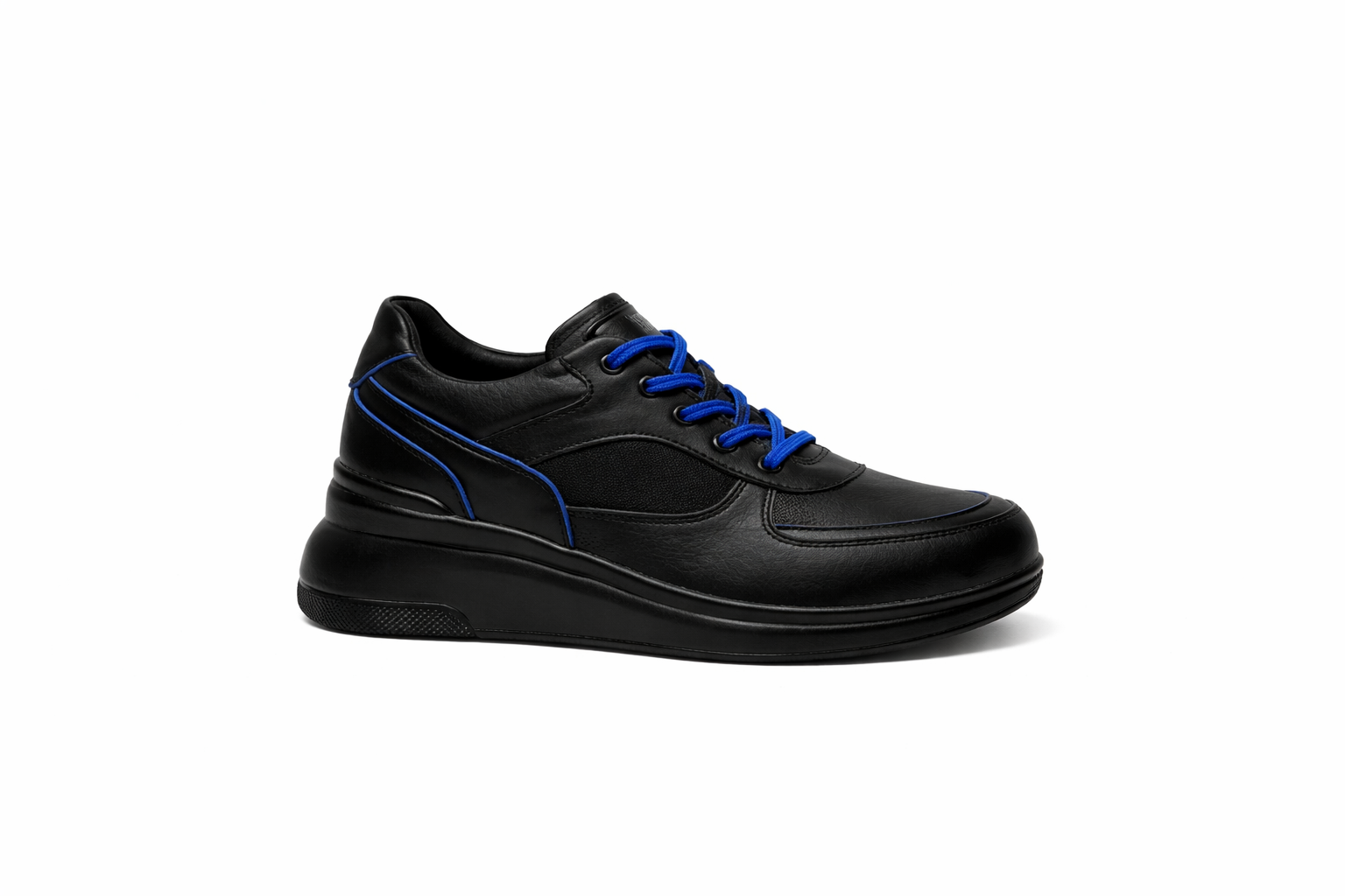 Leather Sneakers – Blue Laces