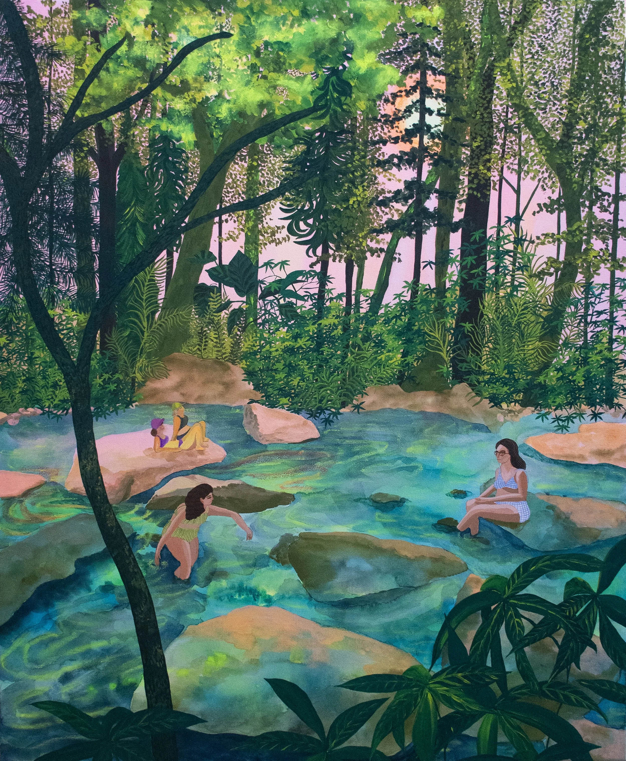 Little River, Dusk
Acrylic and crayon on cavas
24"x30"
2025