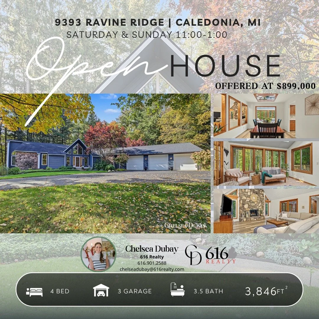 📍 9393 Ravine Ridge | Caledonia

Nearly 11 private acres in Caledonia.
This well-maintained 3,846-square-foot home offers space, seclusion, and thoughtful updates throughout. You&rsquo;ll find a bright main living room, a refreshed kitchen, and a su