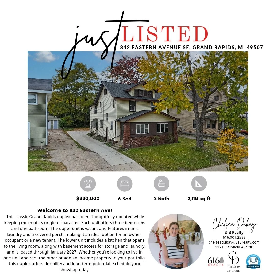 Just listed on Eastern Ave

Two units, three bedrooms each, and a whole lot of potential.

Live upstairs and let the lower unit help with the mortgage, or lease both and let the property do the work. It&rsquo;s a smart, flexible move in a classic Gra