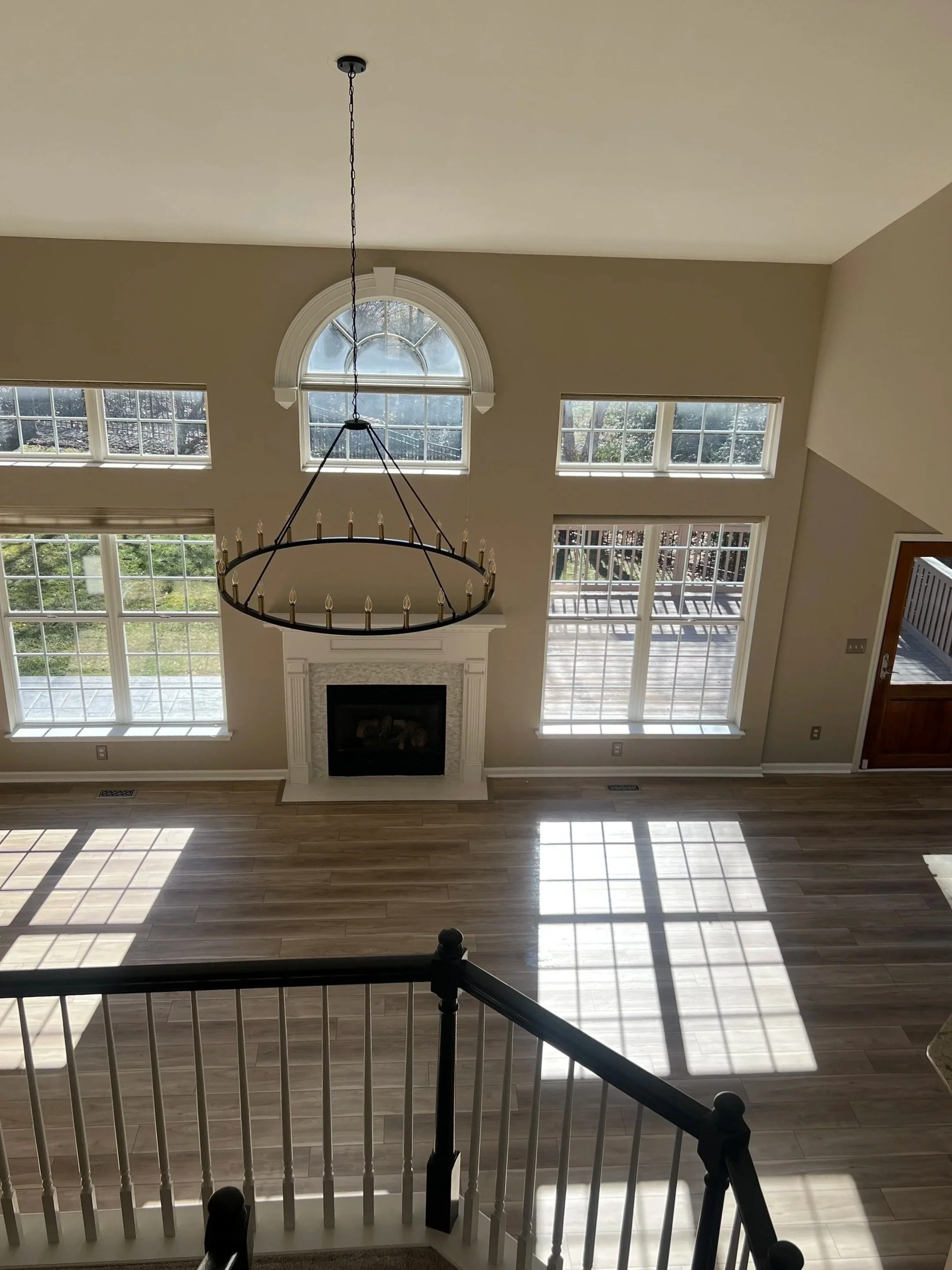 Bright living room prepared and cleaned after professional home service