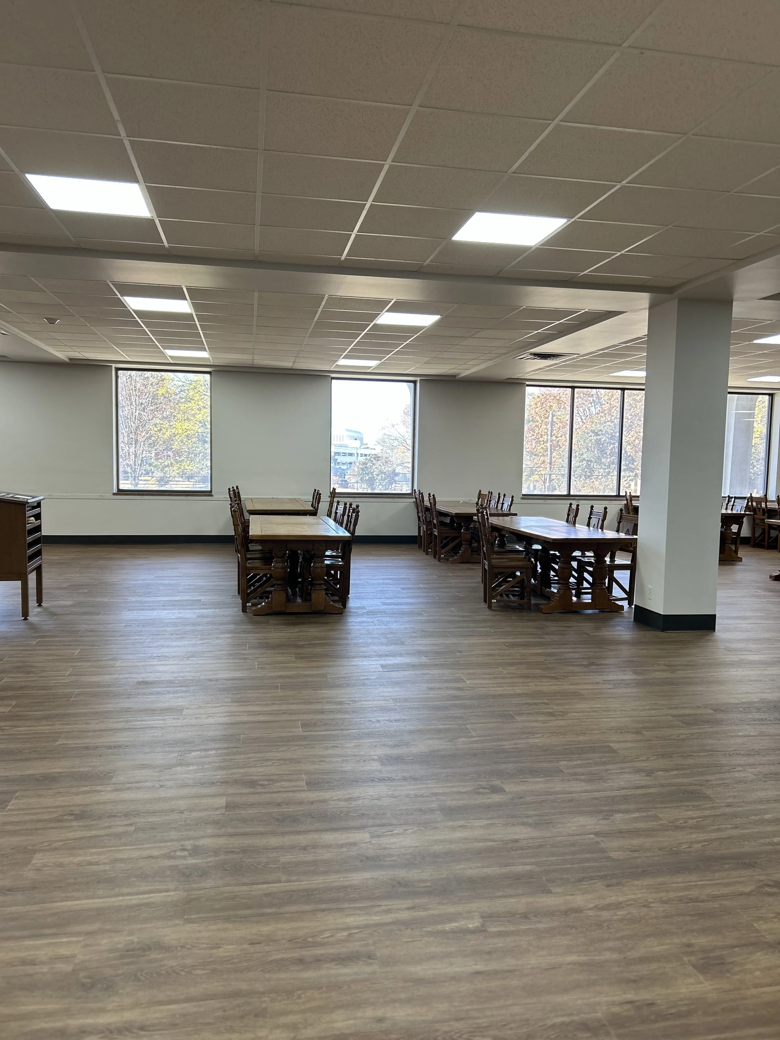 Library study area cleaned and organized.