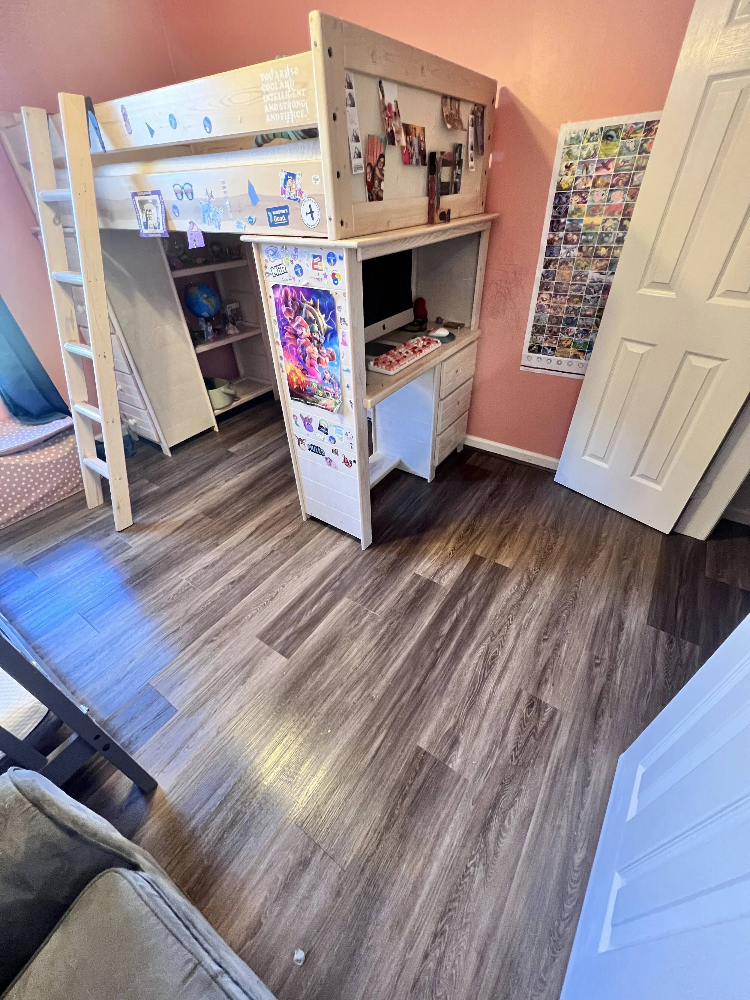 Child’s bedroom cleaned and tidied during residential service.