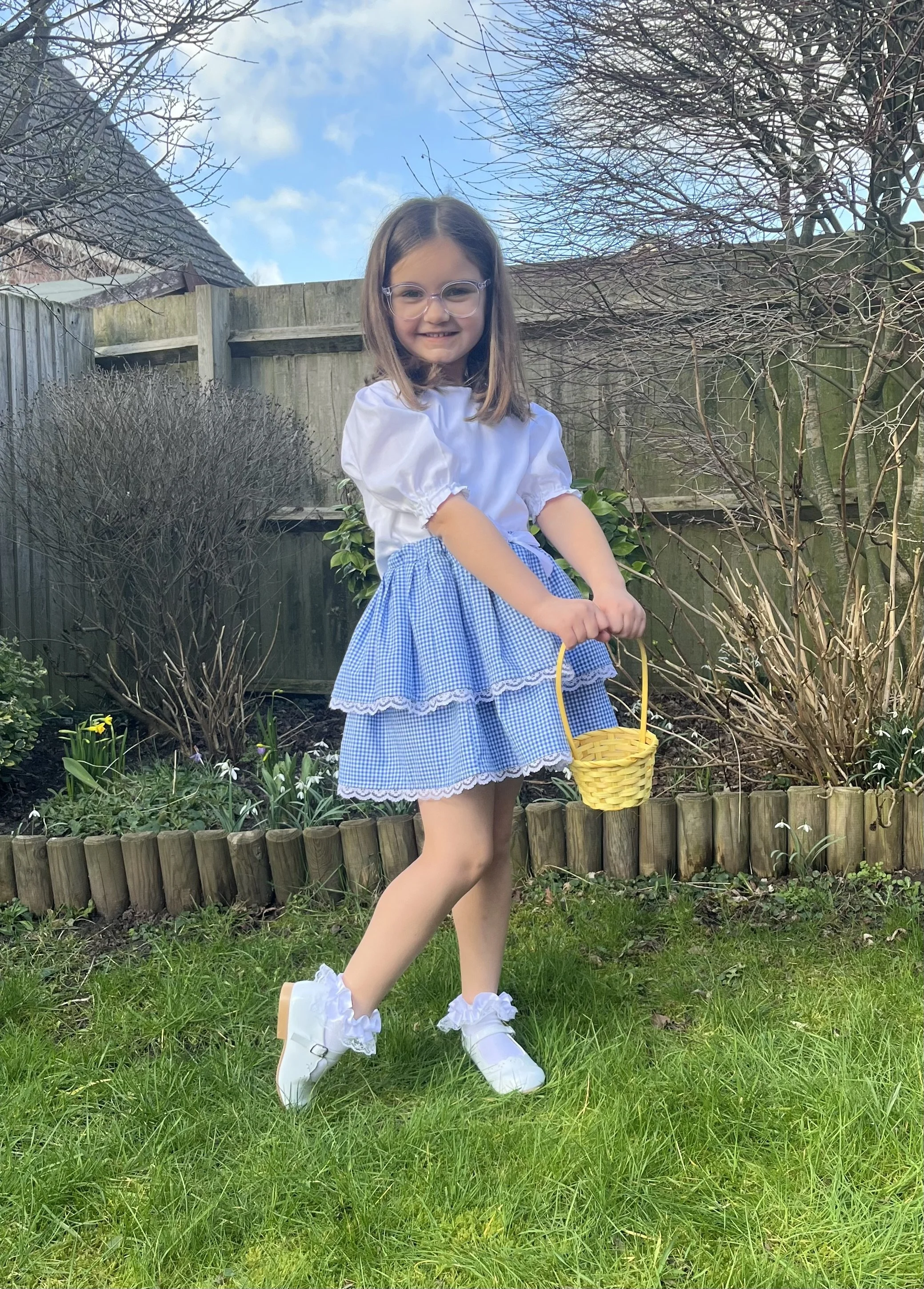 The Bluebell Picnic Collection- Narla Mae Skirt & Florence Puff Blouse Set (3-9Y)