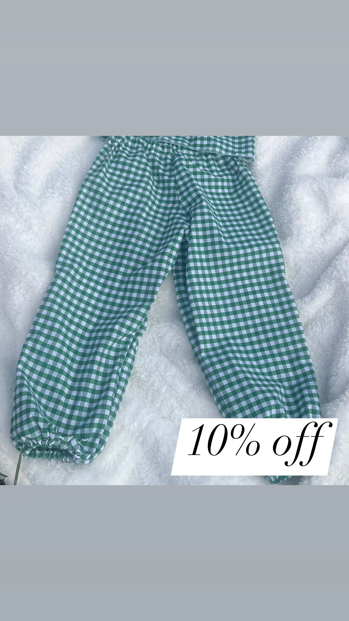 The Willow- Girls Gingham Green Trousers (0-6Y)