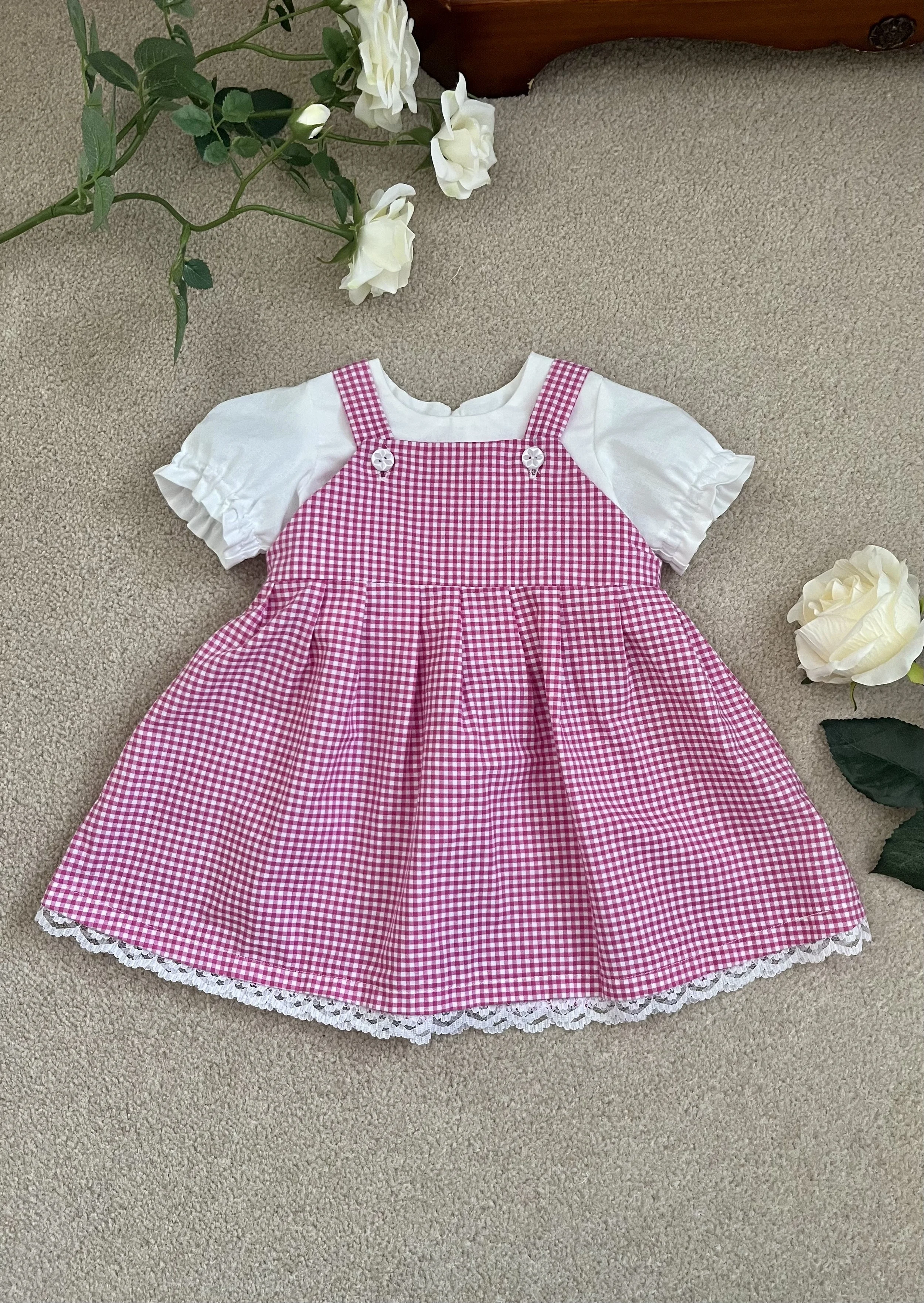 The Rosebud Picnic Collection- Poppy Mae Pinafore Dress (0-2Y)