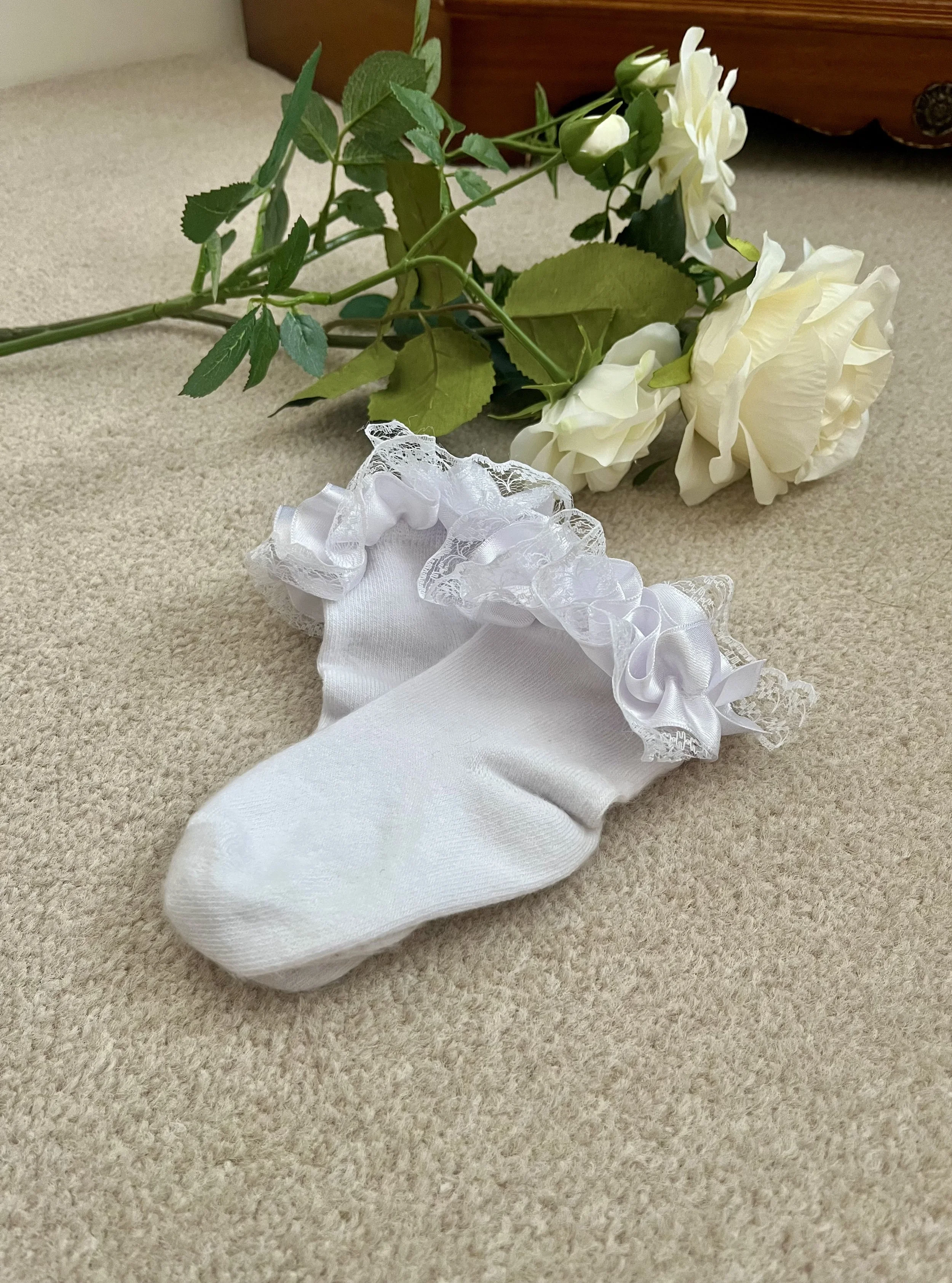 Cotton Lace & Ribbon Socks