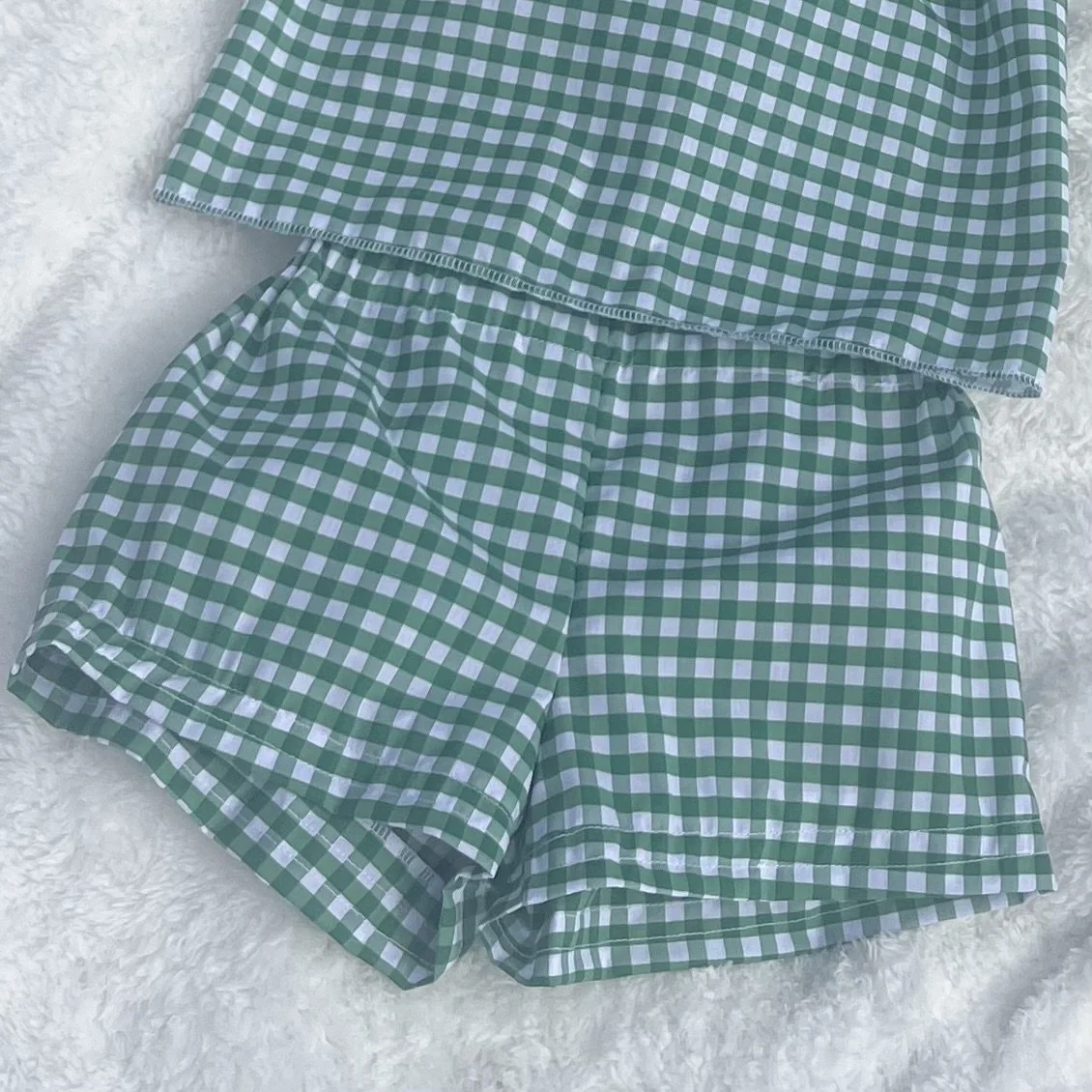 The Willow- Girls Gingham Green Shorts (0-6Y)