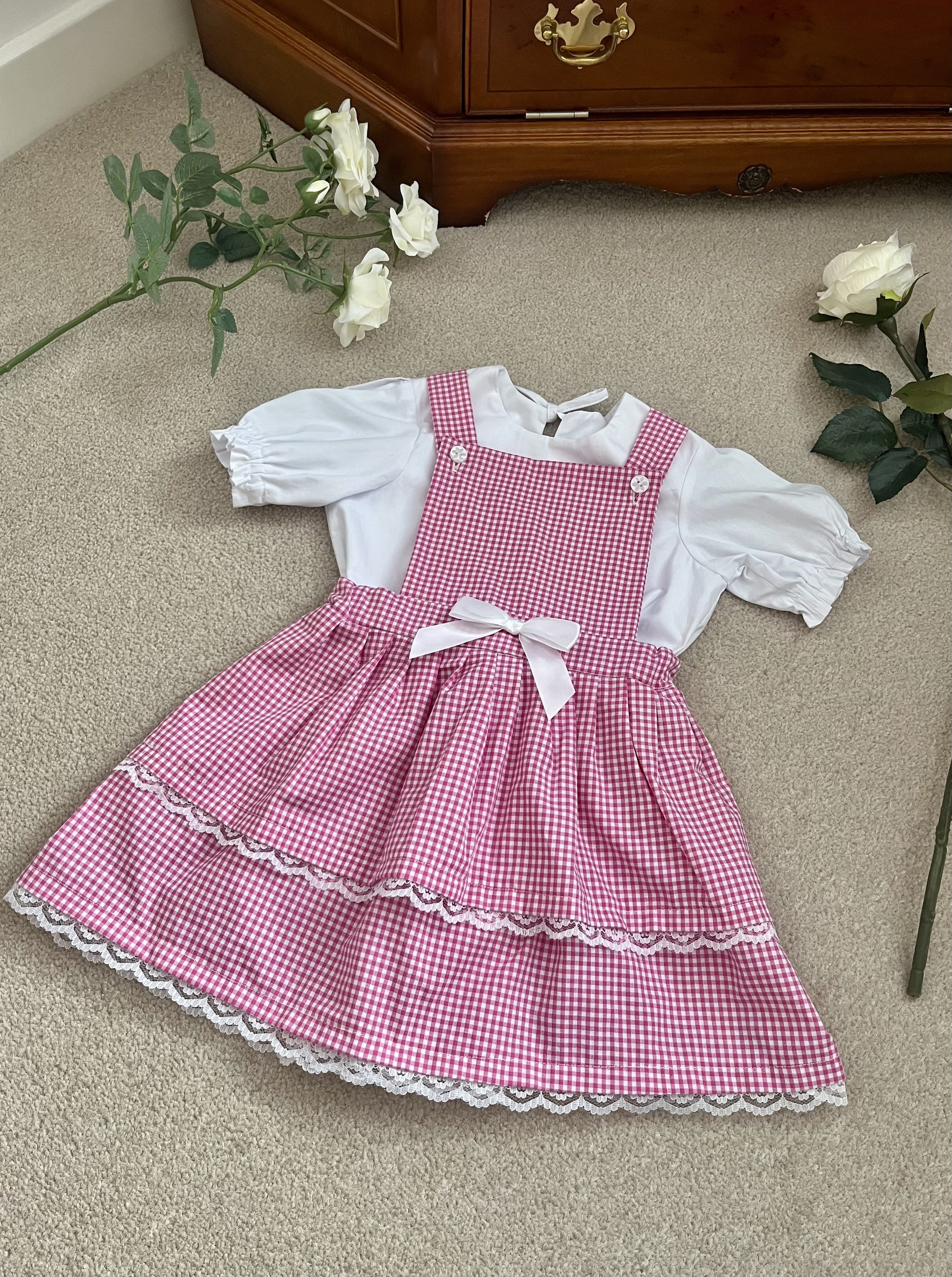 The Rosebud Picnic Collection- Elsie Mae Pinafore Dress  (3-9Y)
