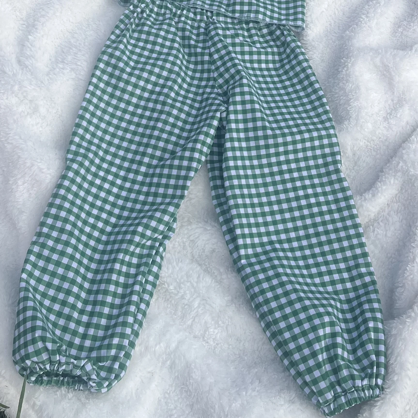 The Willow- Girls Gingham Green Trousers (0-6Y)