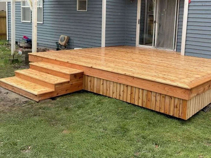 new cedar deck replacement Auburn WA rebuilt structure