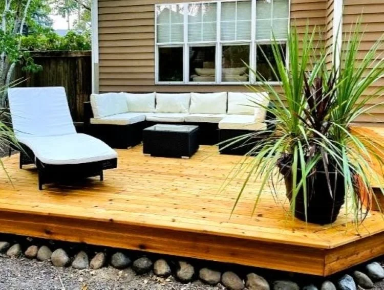 Backyard deck project at a residential home in the Lake Tapps area, WA