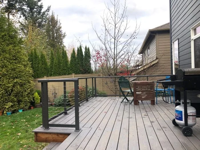 Backyard deck project at a residential home in Burien, WA