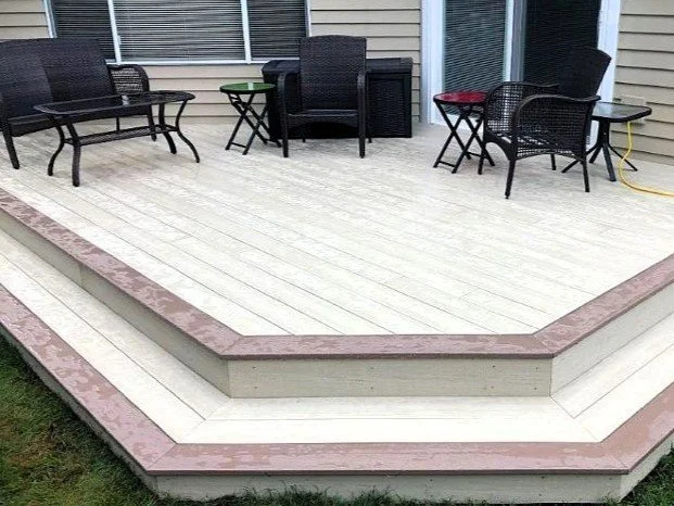 Composite decking material used in residential deck replacement in Kent, WA