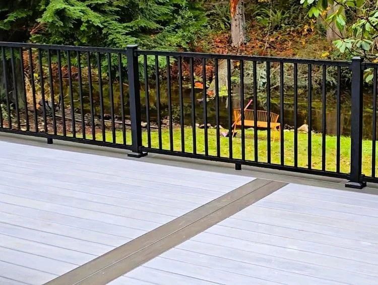 PVC decking material used in a residential deck renovation project in Kent, WA