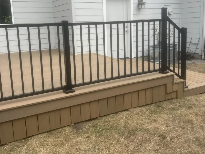 Black Trex Signature aluminum railing with TimberTech composite decking in Snoqualmie, WA