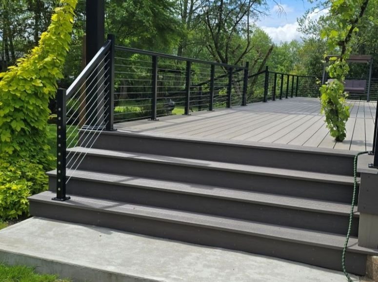 Fiberon PVC deck replacement with cable railing in Maple Valley WA