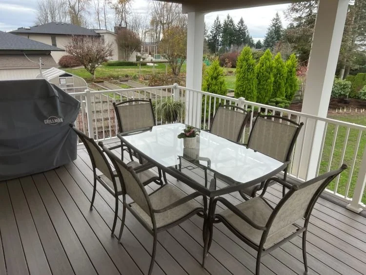 Backyard deck replacement at a residential home in Auburn, WA