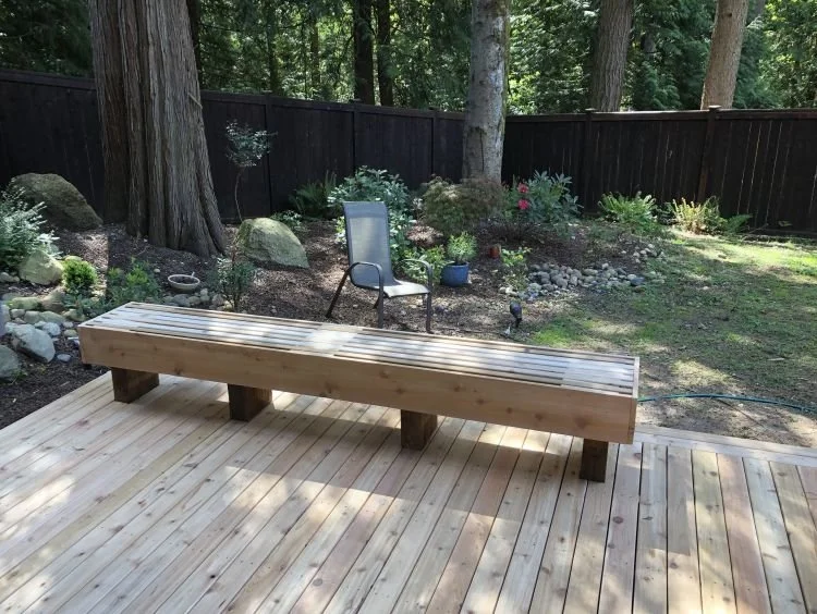 Backyard deck project at a residential home in Preston, WA