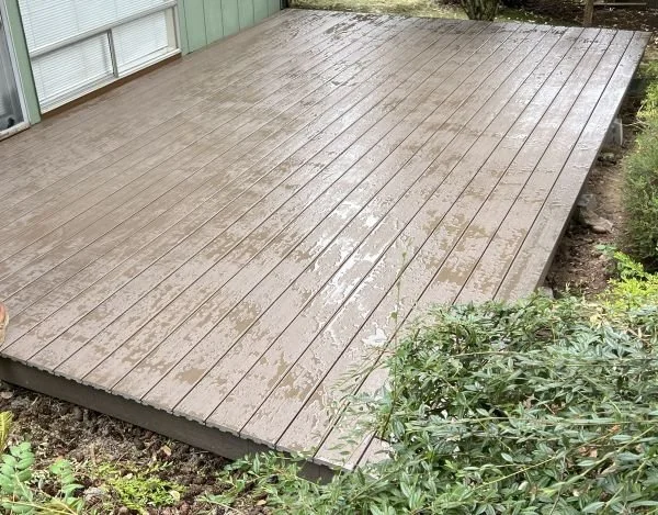 New composite deck after replacement in Renton WA with clean durable surface designed for moisture resistance and long-term use