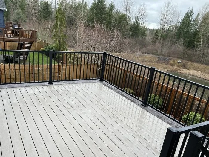 Backyard deck project at a residential home in Fall City, WA