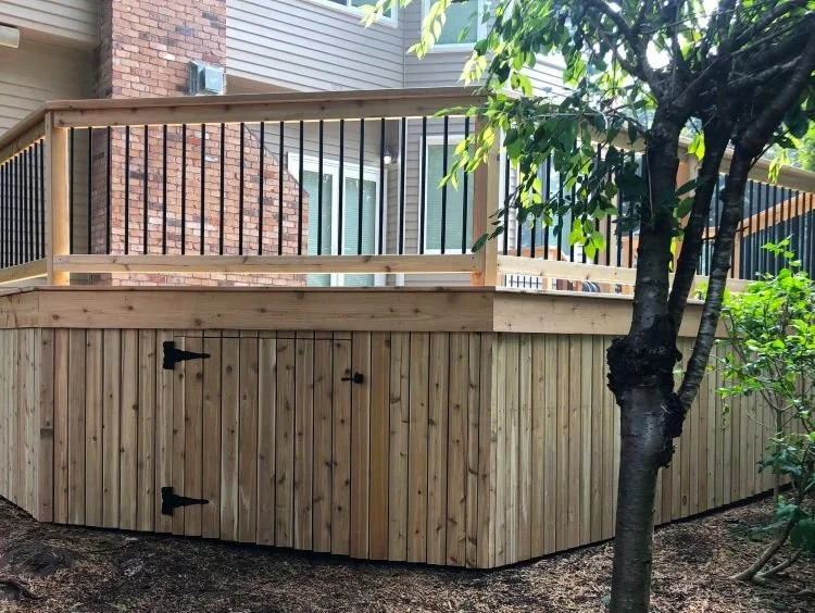 Backyard deck project at a residential home in Algona, WA