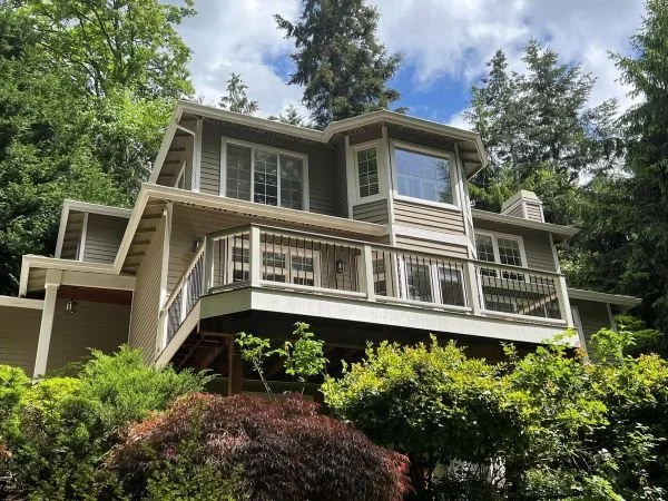 Backyard deck project at a residential home in Bellevue, WA