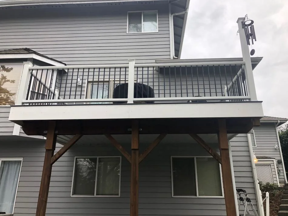 Residential deck construction project completed in Preston