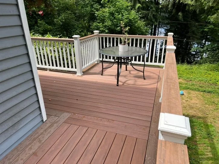 Backyard deck project at a residential home in Snoqualmie, WA