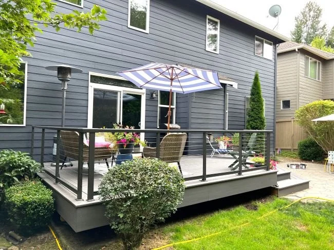 Deck railing upgrade on an existing residential deck