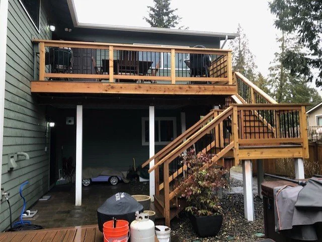 Backyard deck project at a residential home in North Bend, WA