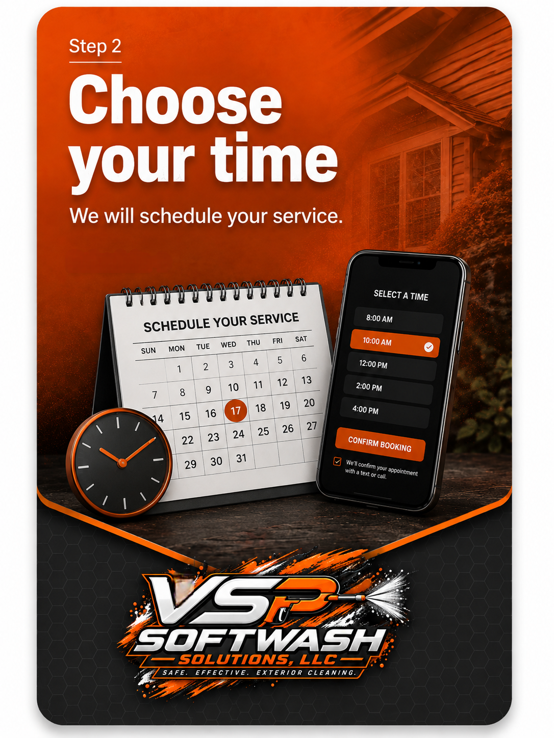 informational card showing step two of our simple service process