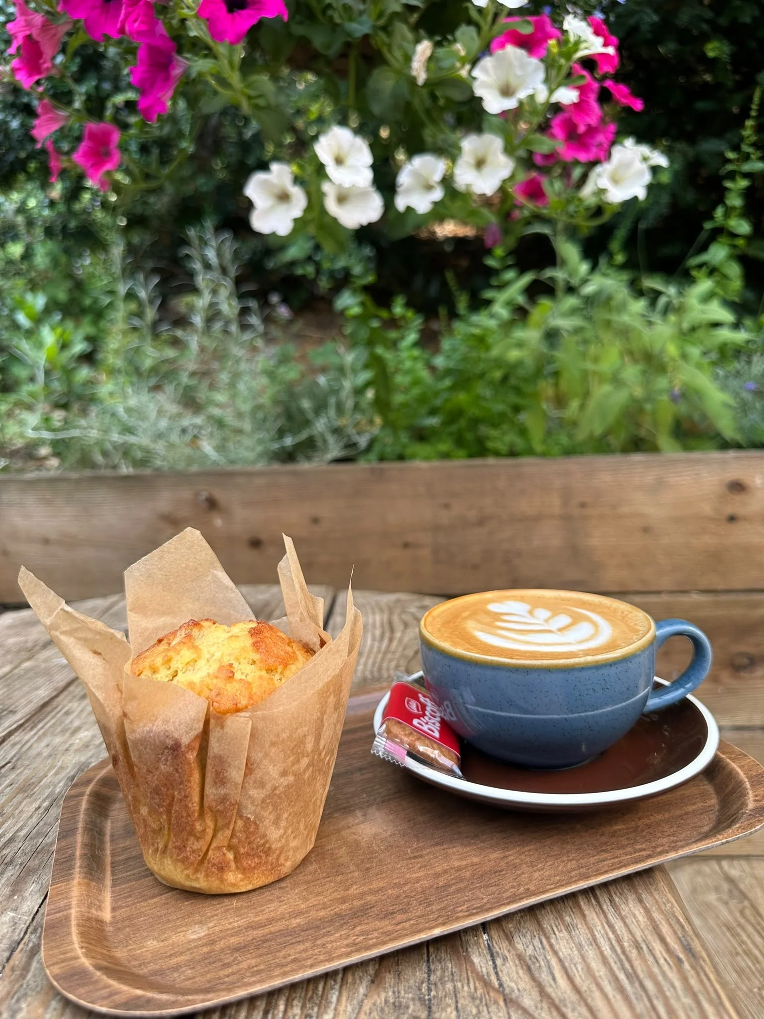 Our newest additions to the menu - a range of muffins including banana and blueberry!