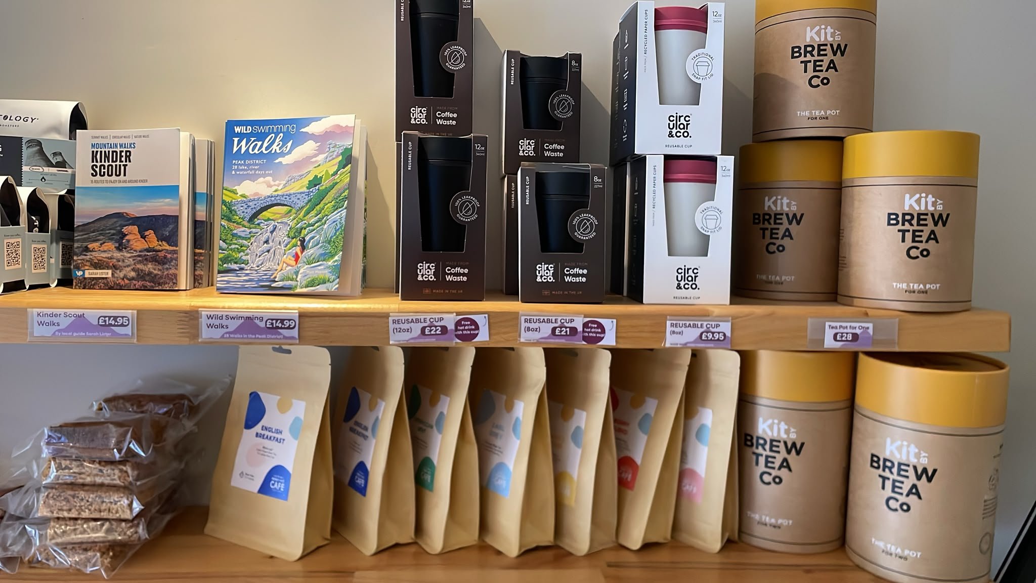 We sell reusable cups to encourage with a free drink to encourage people to minimise waste.