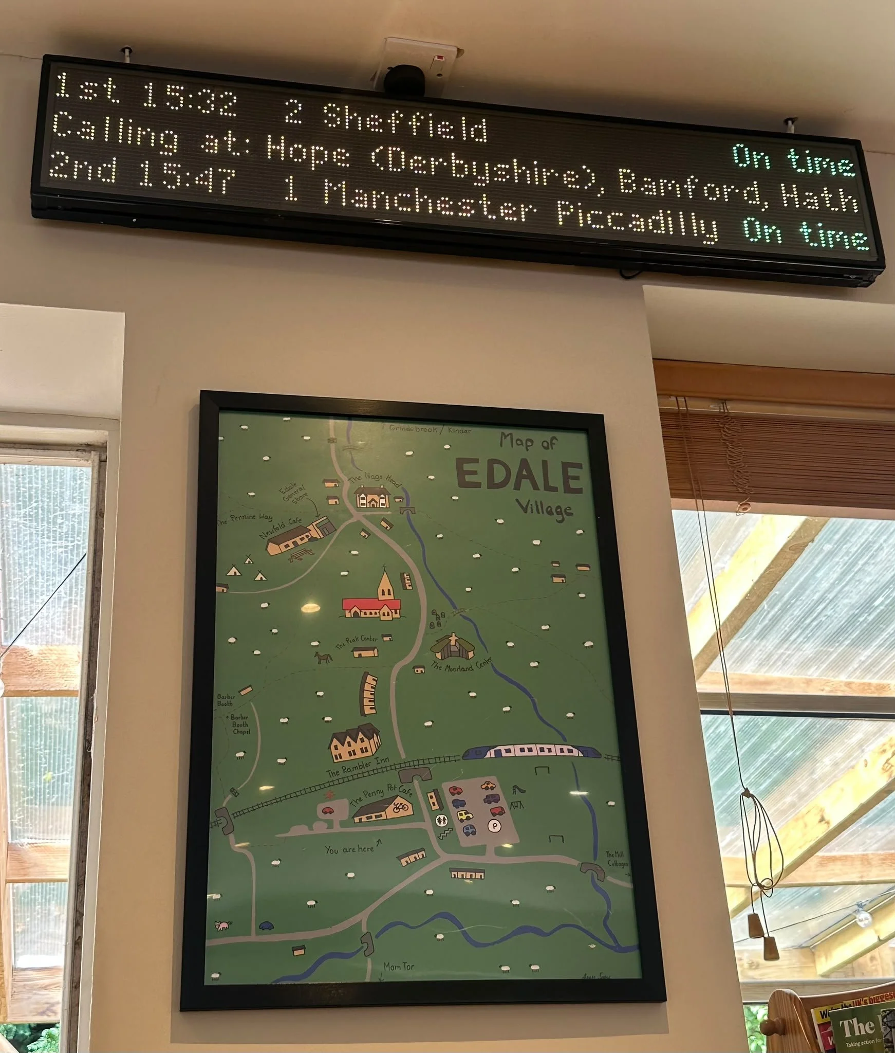 Our live train sign in the customer area.