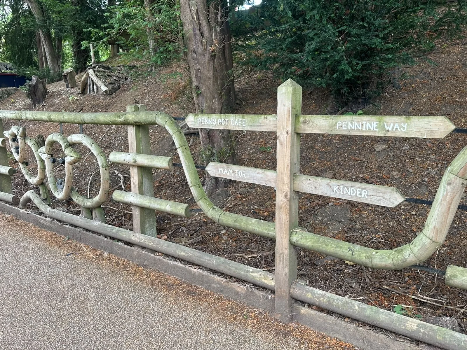 One section of the Edale inspired fence bordering the cafe, made by local craftsman Alan.