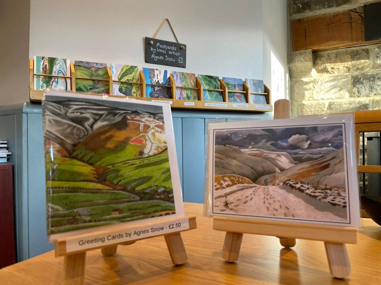 Local artist Agnes Snow sells her artwork.