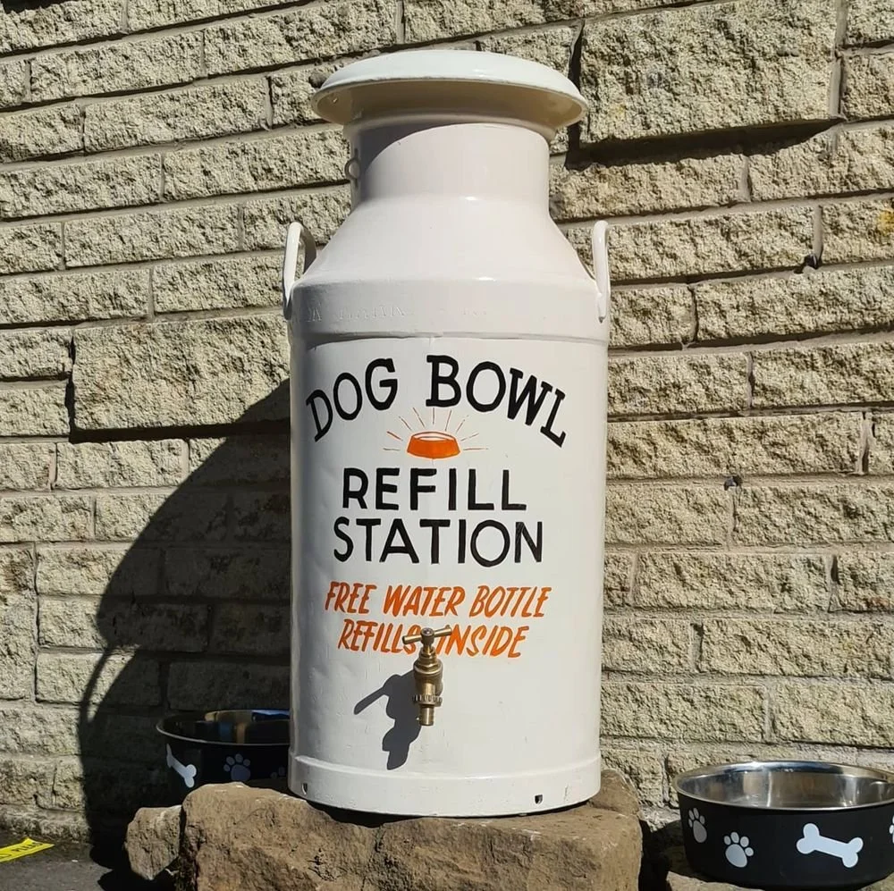 Dog bowl refill station.