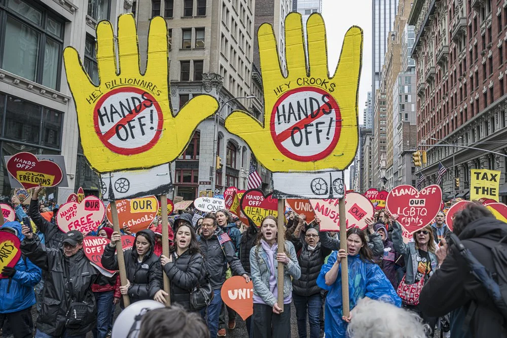 Front Line of Hands Off! Protest in NYC, 5 April 2025 (Hands Off! Series)-2025 International Photography Awards 3rd Place and PX3 State of the World Finalist