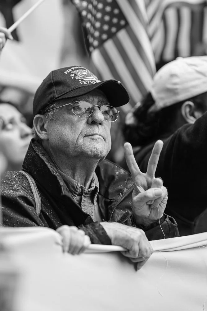 Vietnam Vet For Peace (14 June 2025 NYC No Kings! Political Statements series)-2025 International Photography First Place, 2025 PX3 Silver and Bronze; 4th Annual APA New York Curated Exhibition 