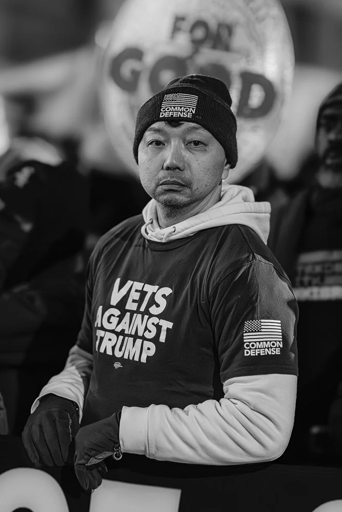 Vets Against Trump, New York City Protests In Solidarity With Minneapolis Against US Government Anti-Immigrant Terror; 23 January march; 2026 International Photography Awards 2nd Prize, Editorial/ Press Political Category (Professional series of 10 i