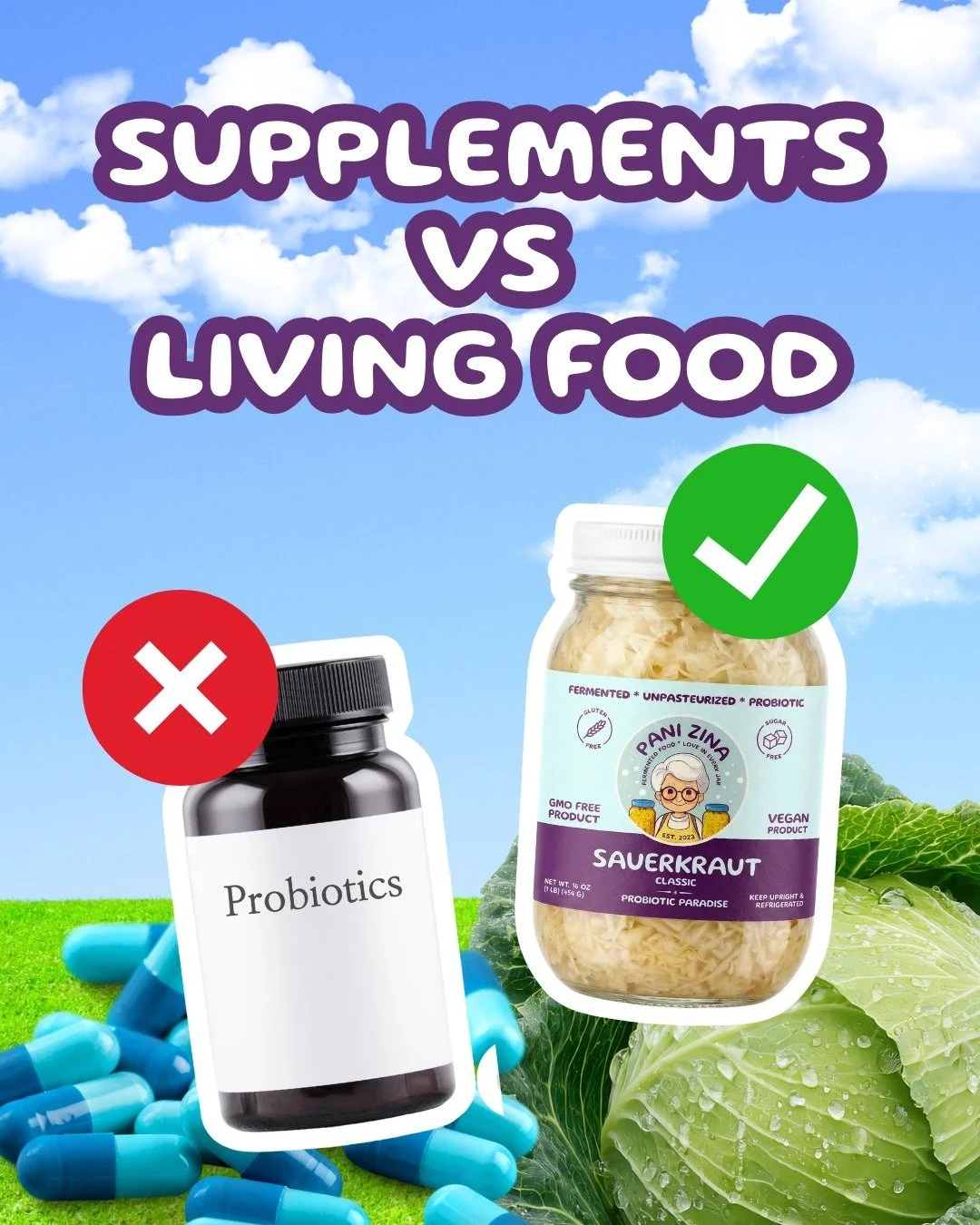 Before you reach for another bottle of probiotics, it might be worth looking at what people have been eating for thousands of years to keep their gut healthy 🌿

Raw fermented sauerkraut is full of live cultures that your gut can actually use, and it
