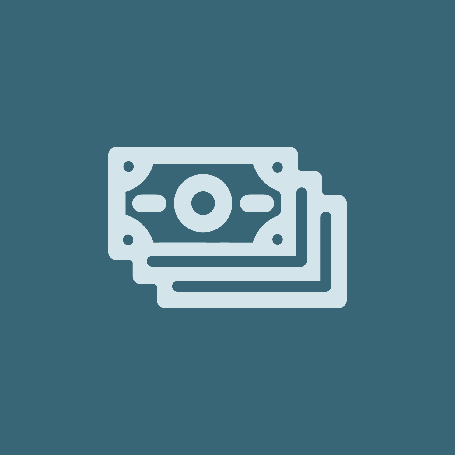 Icon of money bills stacked together.