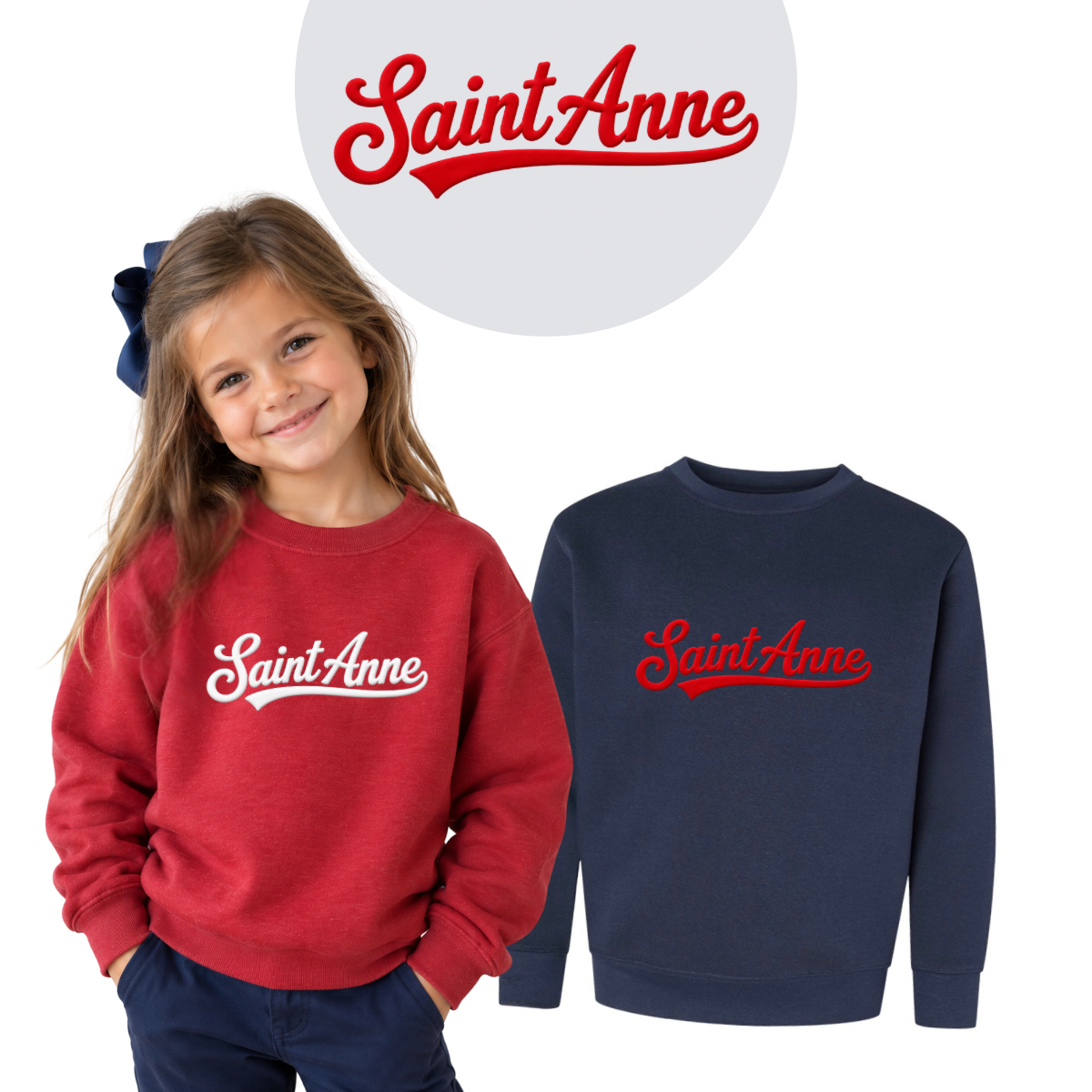 KIDS | Puff Print Script Fleece Sweatshirt
