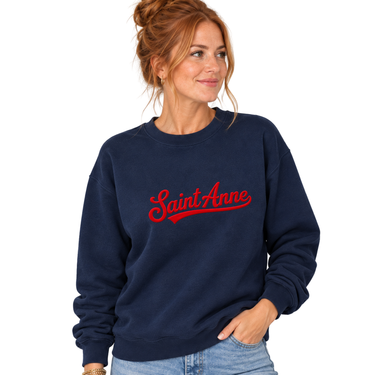 ADULT | Puff Print Script Fleece Sweatshirt