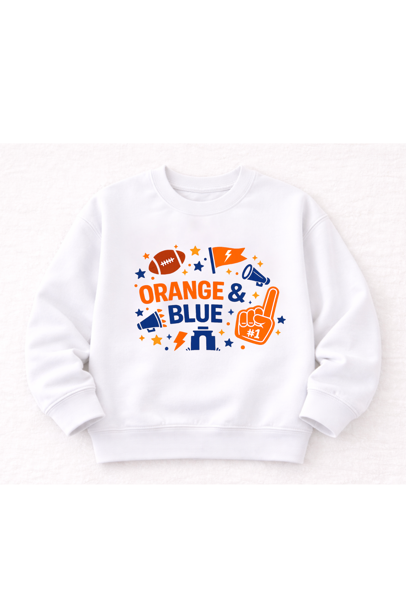 Orange & Blue Kids Crewneck Sweatshirt