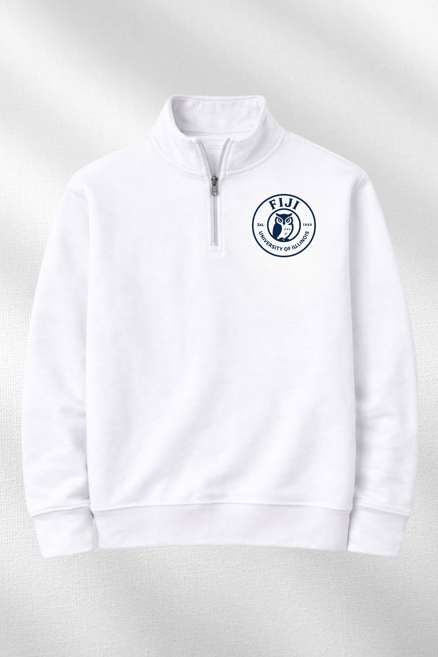 FIJI Illinois Owl Quarter-Zip – White / Gray